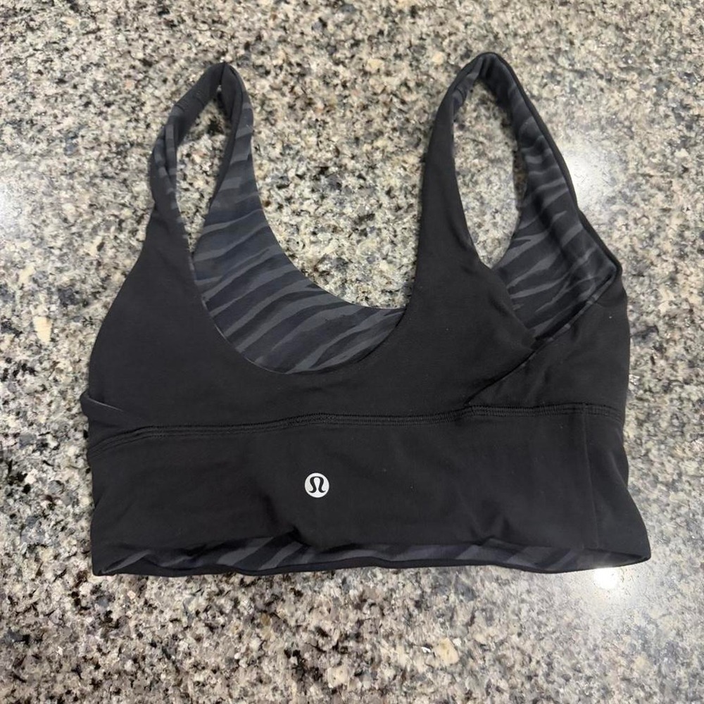 Lululemon Align Reversible Bra Light Support A/B Cup Black Zebra Size 4